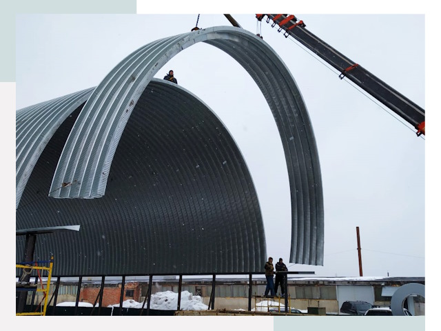 Полукруглые ангары в Рассказово